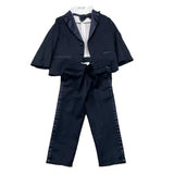 ALETTA completo 5 pezzi giacca-camicia-pantalone-papillon-cintura Blu per Neonato M210692 BLU ALETTA 