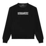DSQUARED2 maglia girocollo tinta unita con logo Nero per Bambino DQ1156 NERO DSQUARED2 