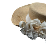 Raffaella Cappello Paglia Tinta Unita con Applicazioni per Bambina CISTER GIALLO RAFFAELLA 