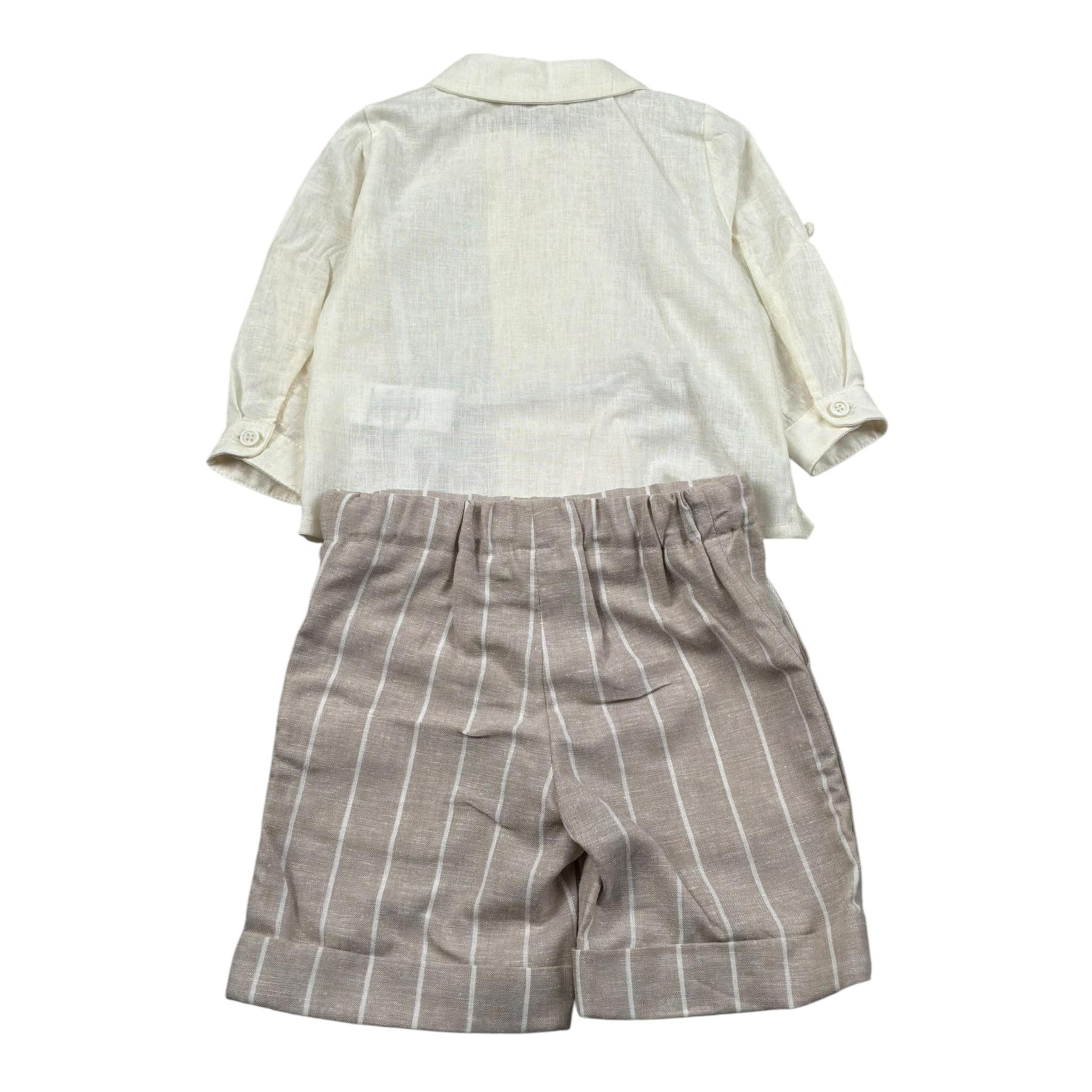 Pure Firenze Completo 2 Pezzi Camicia-Bermuda Beige per Neonato PC03310 BEIGE PURE FIRENZE 
