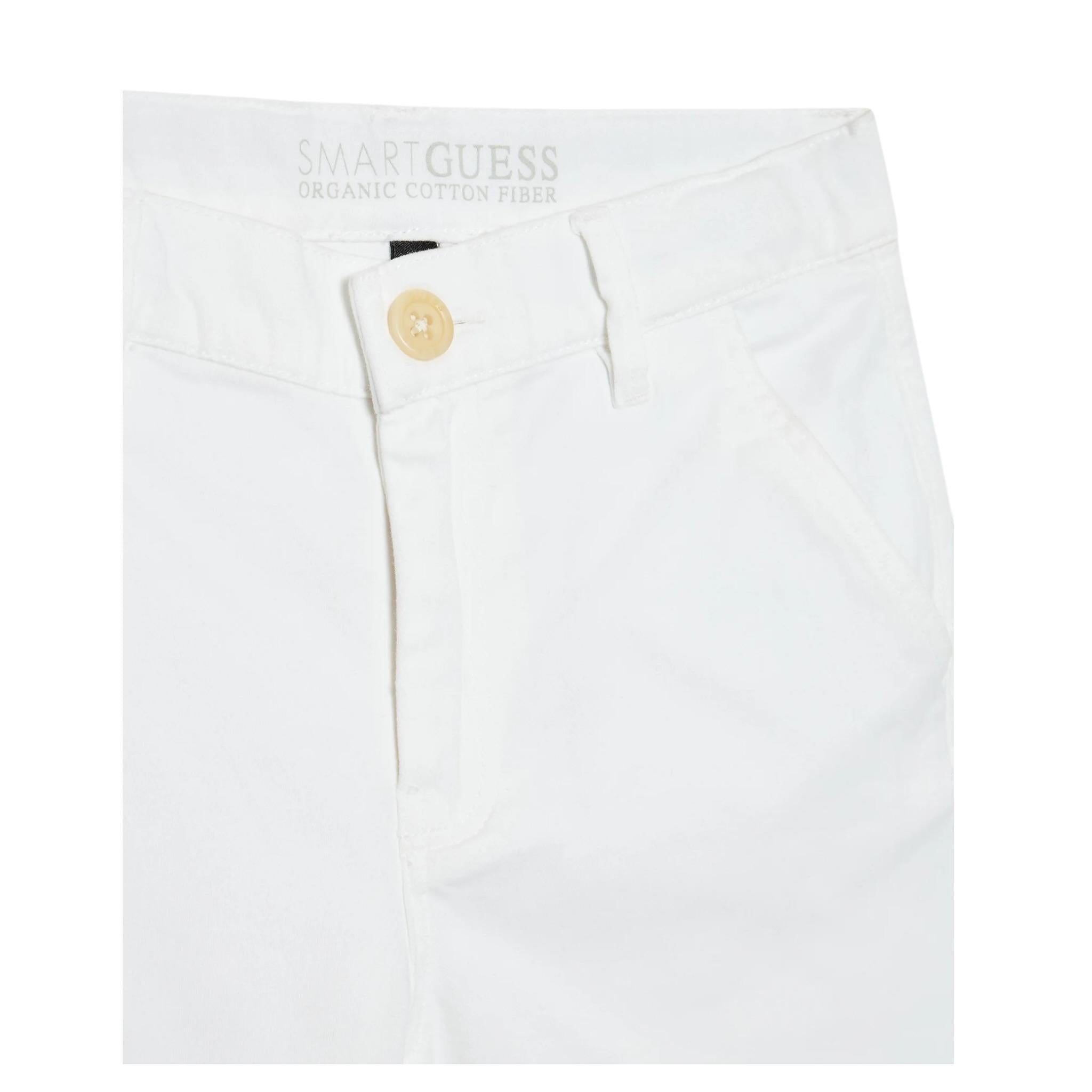 Guess Bermuda Tinta Unita con Tasche per Bambino L2RD02WEHD0 BIANCO GUESS 