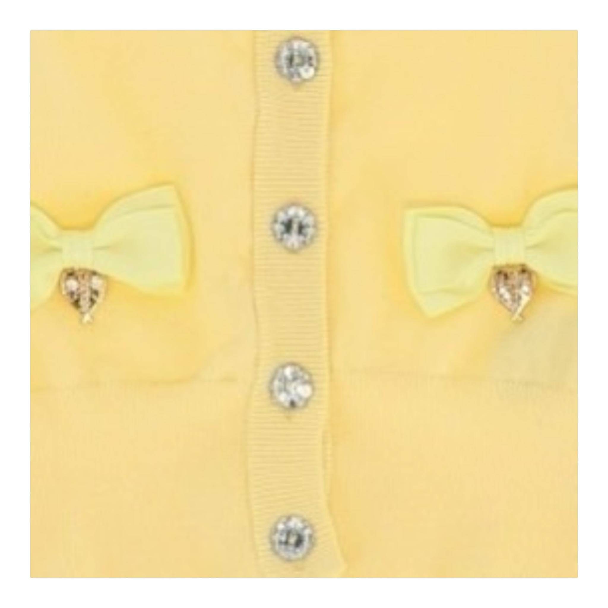 Angel'S Face Cardigan Tinta Unita con Fiocchi per Bambina NICOLETTE GIALLO ANGEL'S FACE 