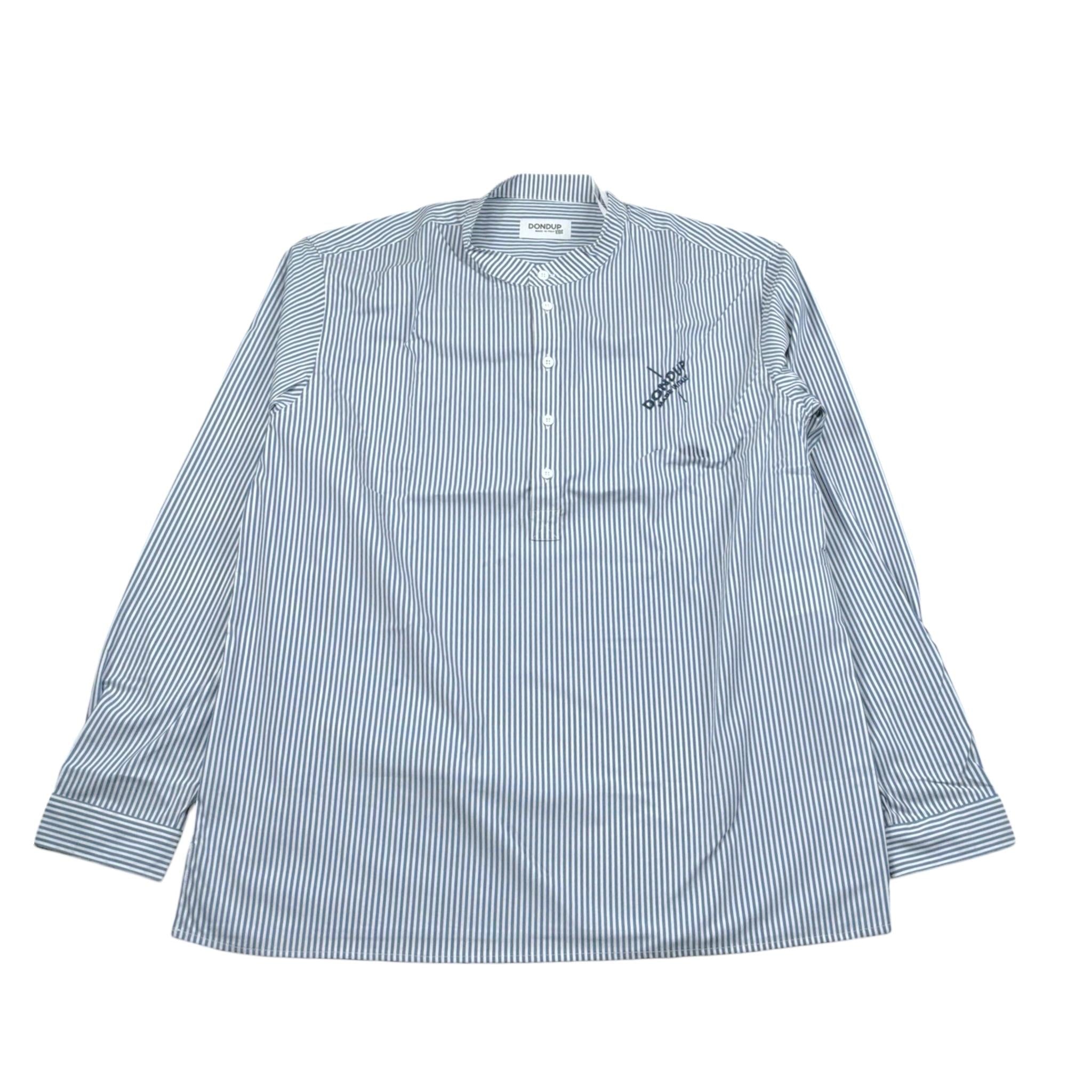 Dondup Camicia Tinta Unita con Fantasia A Righe per Bambino DMCA035 AZZURRO DONDUP 