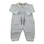 Marlu' Tutina Manica Lunga Tinta Unita con Ricami per Neonato EB6710 AZZURRO MARLU' 