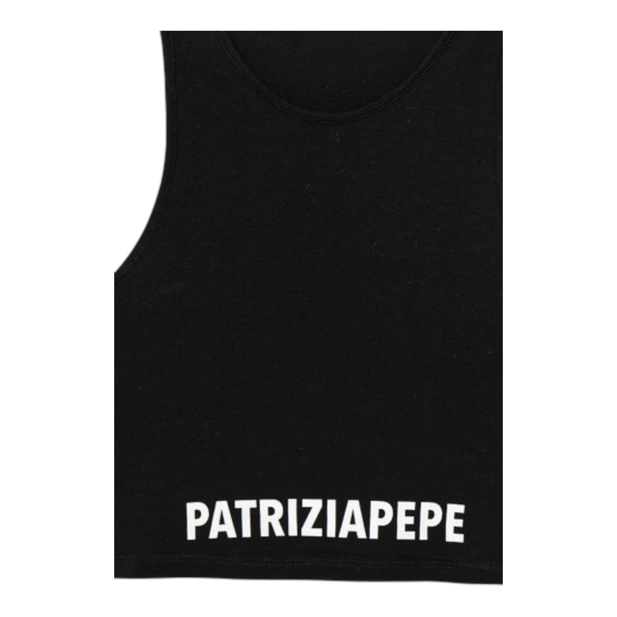 Patrizia Pepe Canotta Tinta Unita con Logo per Bambina 7M0808 NERO PATRIZIA PEPE 