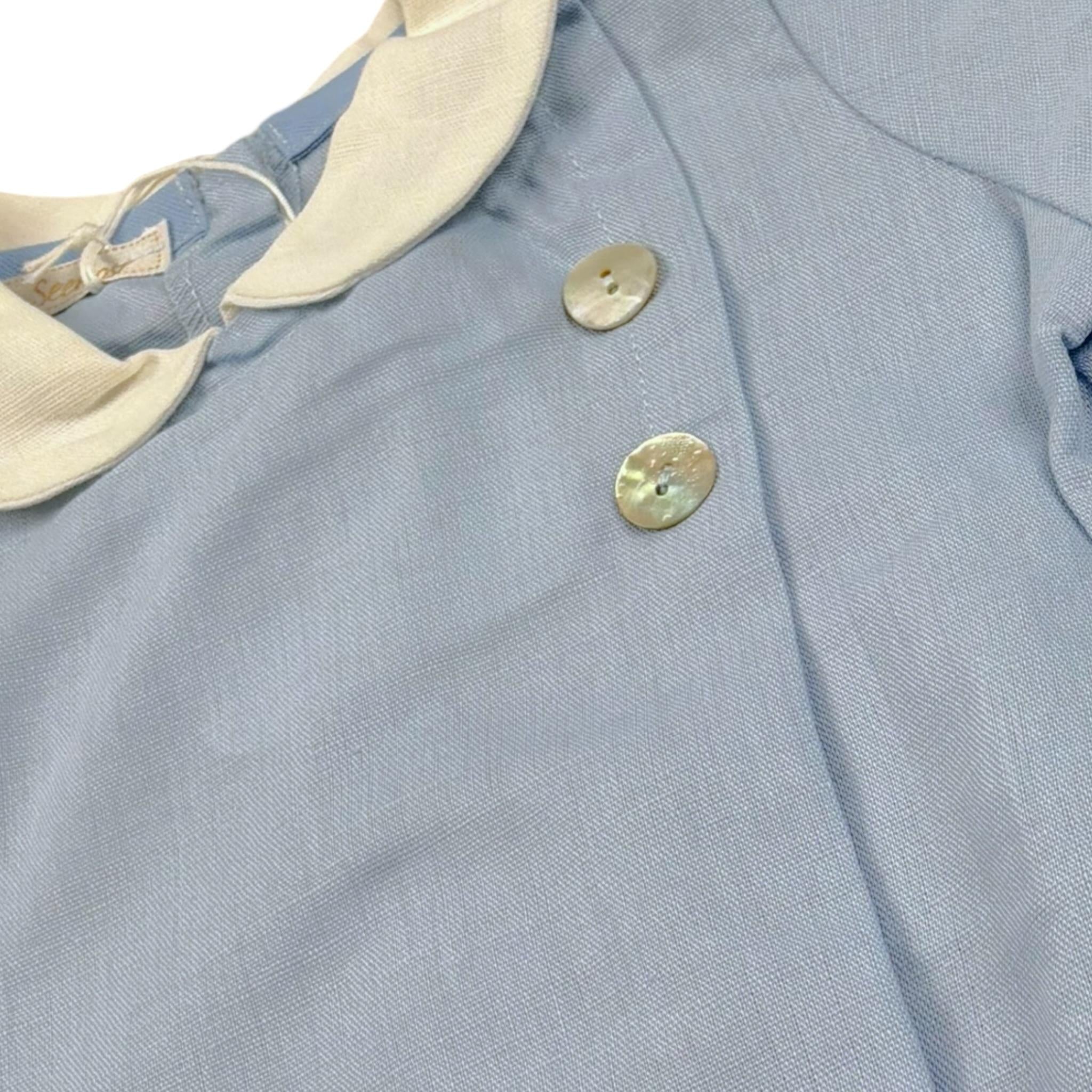 Seerose Pagliaccetto Tinta Unita con Colletto per Neonata 517 AZZURRO SEEROSE 