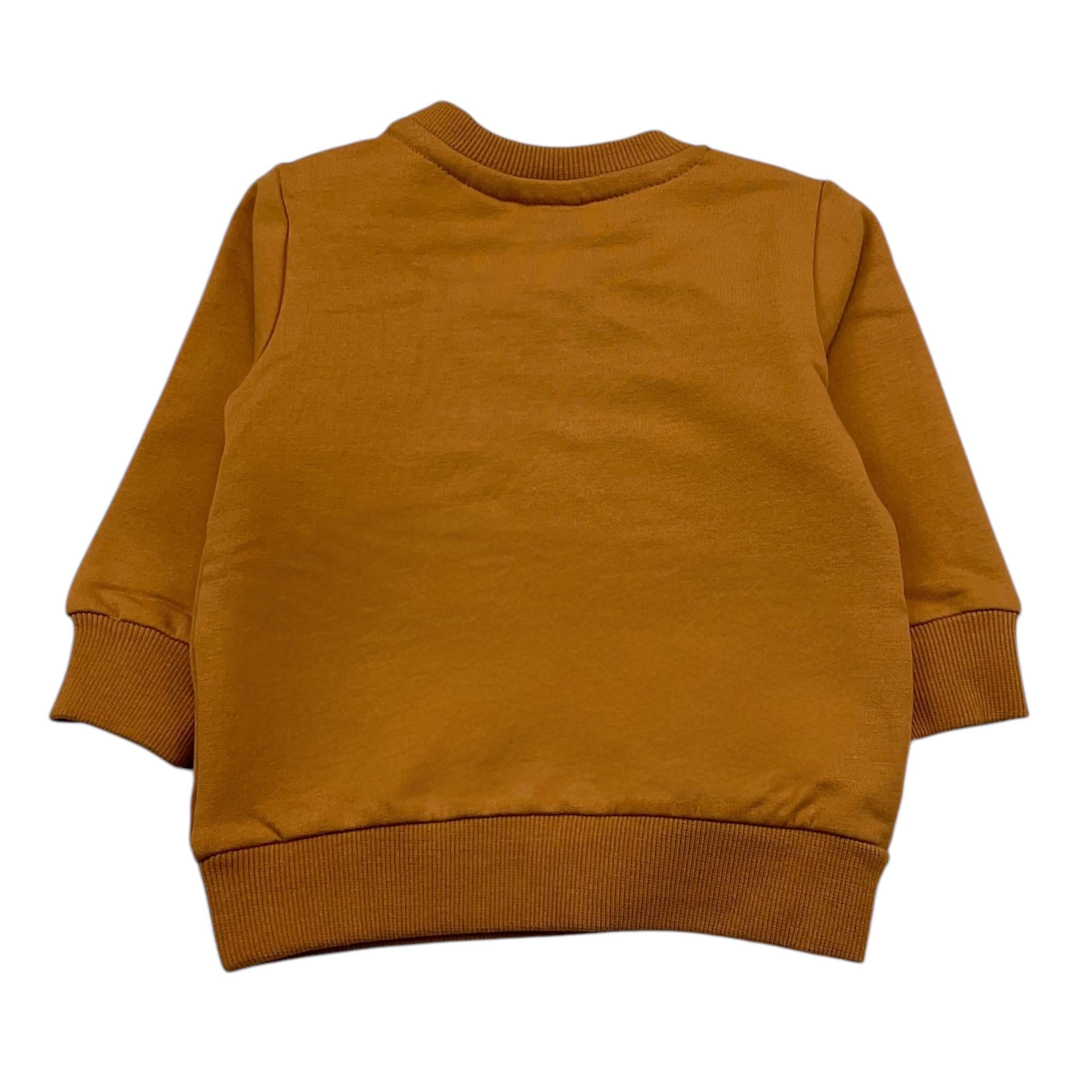 NAME.IT felpa chiusa girocollo tinta unita con ricami orso Senape per Neonato 13236038 SENAPE NAME.IT 