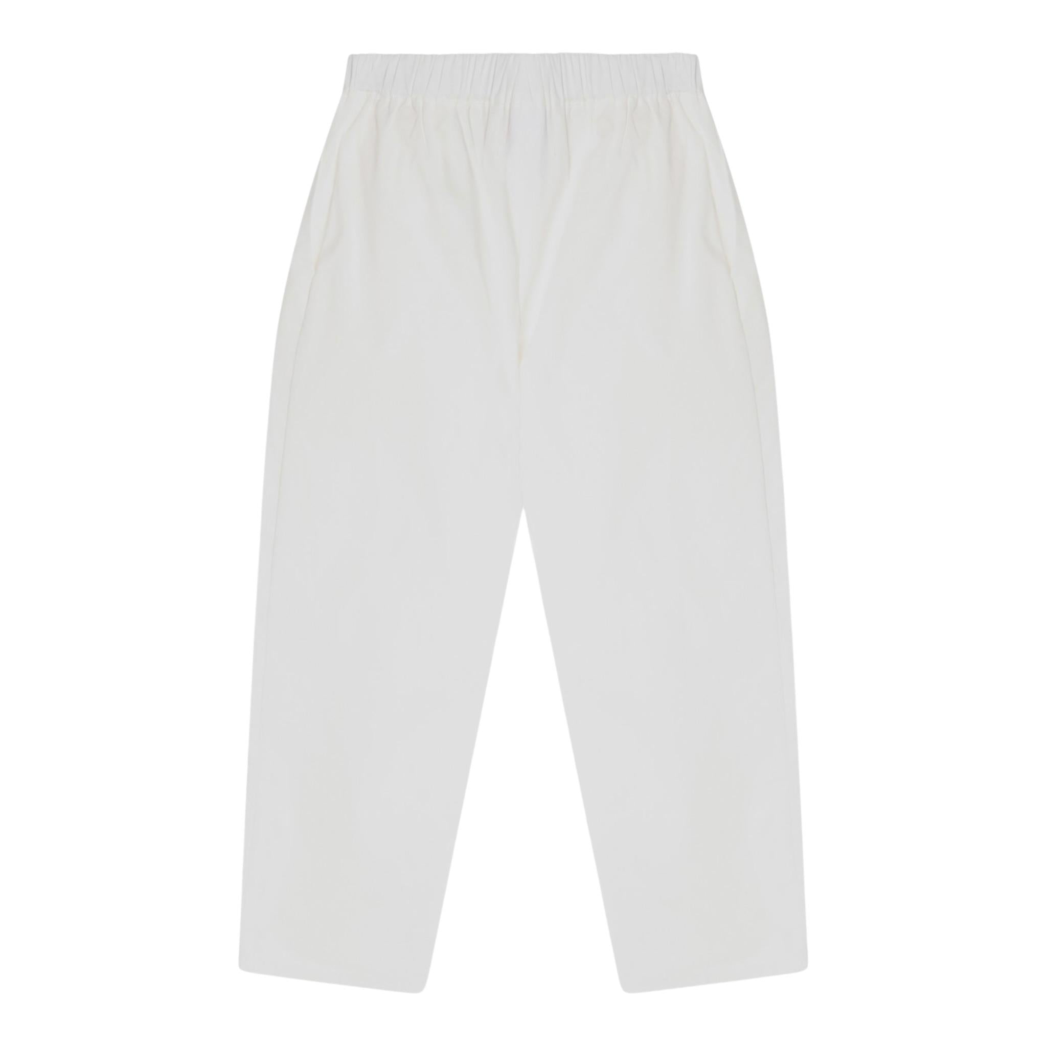 Dou Dou Pantalone Tinta Unita con Elastico In Vita per Bambina DW6P61X BIANCO DOU DOU 