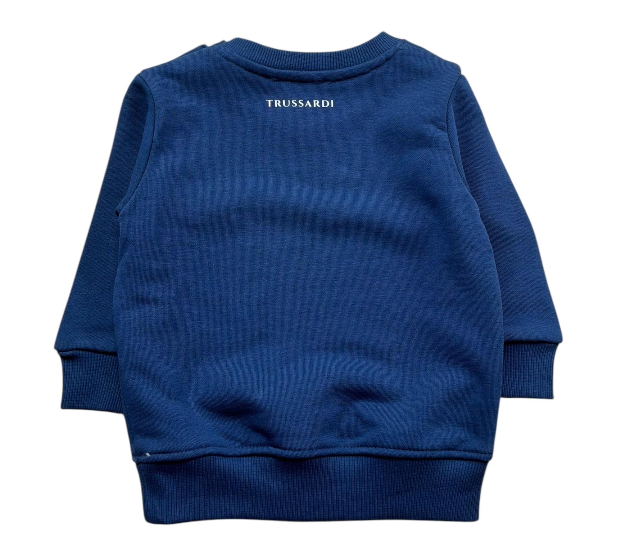 Trussardi Felpa Chiusa Girocollo Tinta Unita con Logo per Neonato TIP26001FE BLU TRUSSARDI 