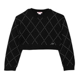 LIU JO maglia girocollo tinta unita cn brillantini Nero per Bambina GF4137 NERO LIU JO 