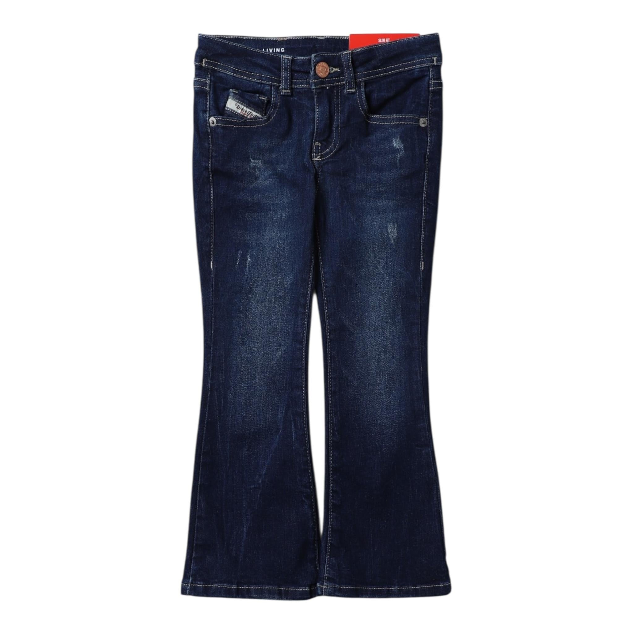 Diesel Jeans Tinta Unita Modello A Zampa per Bambina J00815 BLU DIESEL 