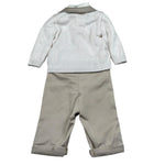 Pure Firenze Completo 4 Pezzi Camcia-Pantalone-Cardigan-Papillon Panna per Neonato 7665 PANNA PURE FIRENZE 