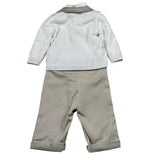 Pure Firenze Completo 4 Pezzi Camcia-Pantalone-Cardigan-Papillon Panna per Neonato 7665 PANNA PURE FIRENZE 