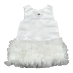 Illiana Abito Cerimonia Tinta Unita Giromanica per Neonata 493 BIANCO ILLIANA 