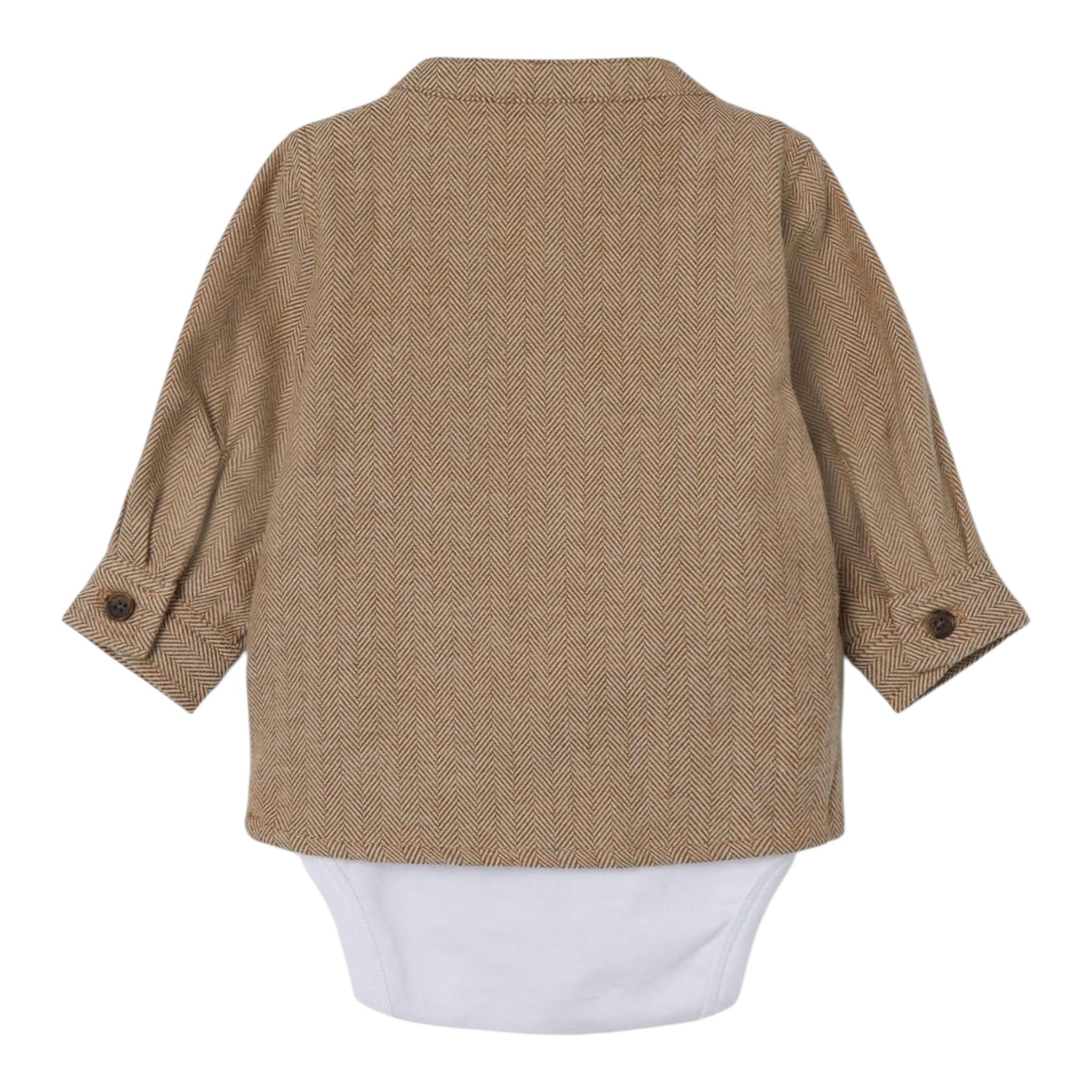 NAME.IT camicia body manica lunga Beige per Neonato 13221372 BEIGE NAME.IT 