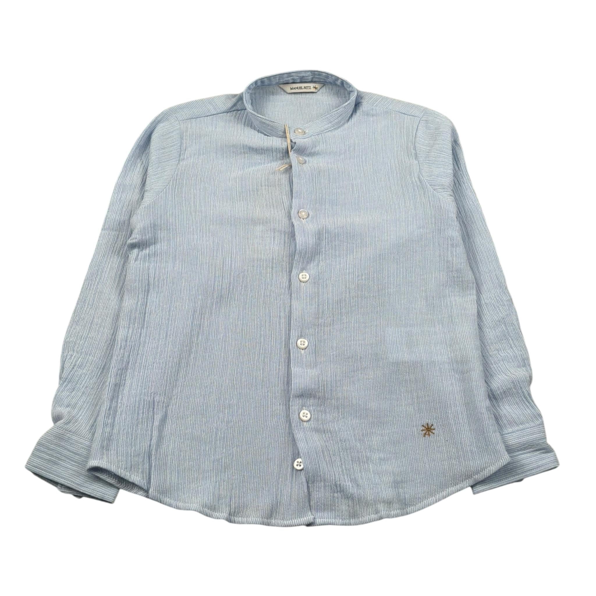 Manuel Ritz Camicia Manica Lunga tinta unita Collo Coreano Azzurro per Neonato MR3101X AZZURRO MANUEL RITZ 