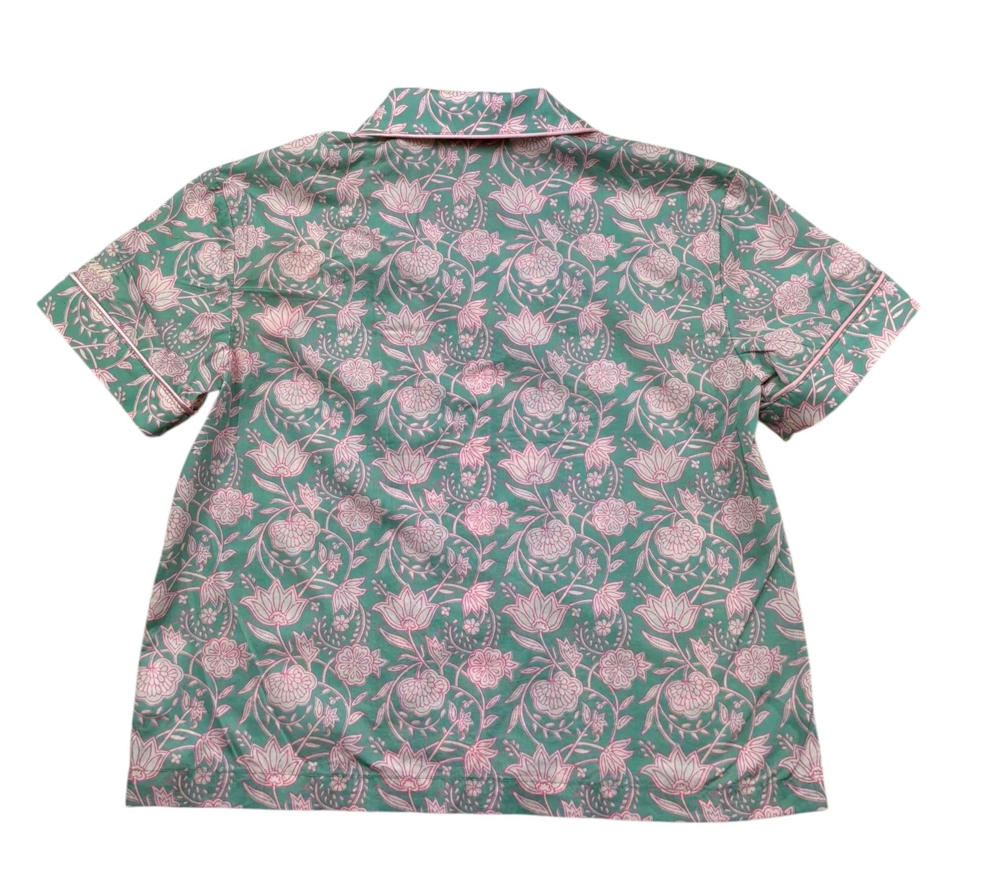 Saint Barth Camicia Mezza Manica Tinta Unita Stampa Fantasia per Bambina SAMMY VERDE SAINT BARTH 