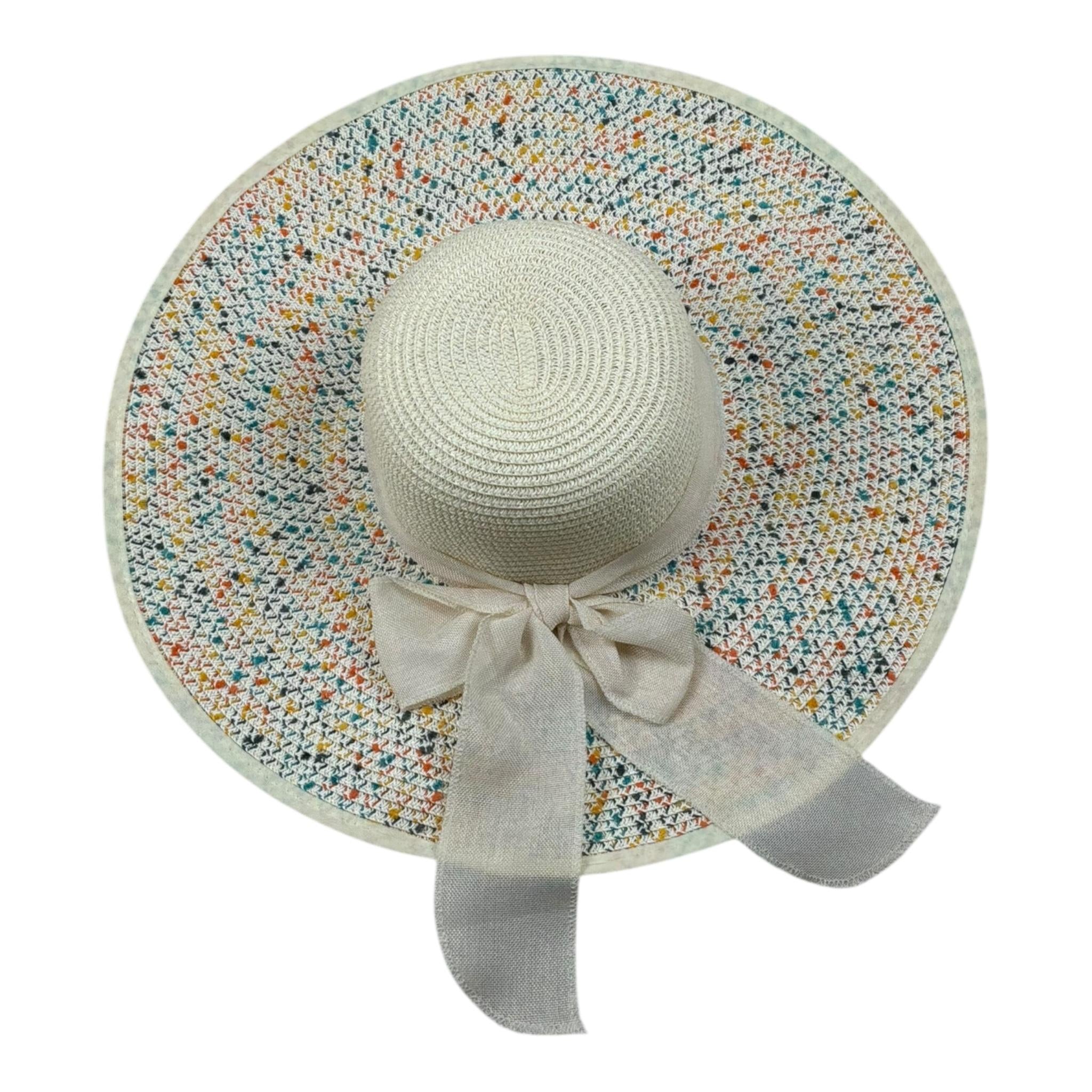 Fun & Fun Cappello In Paglia Tinta Unita con Fiocco per Bambina FNJAC12218 PANNA FUN & FUN 