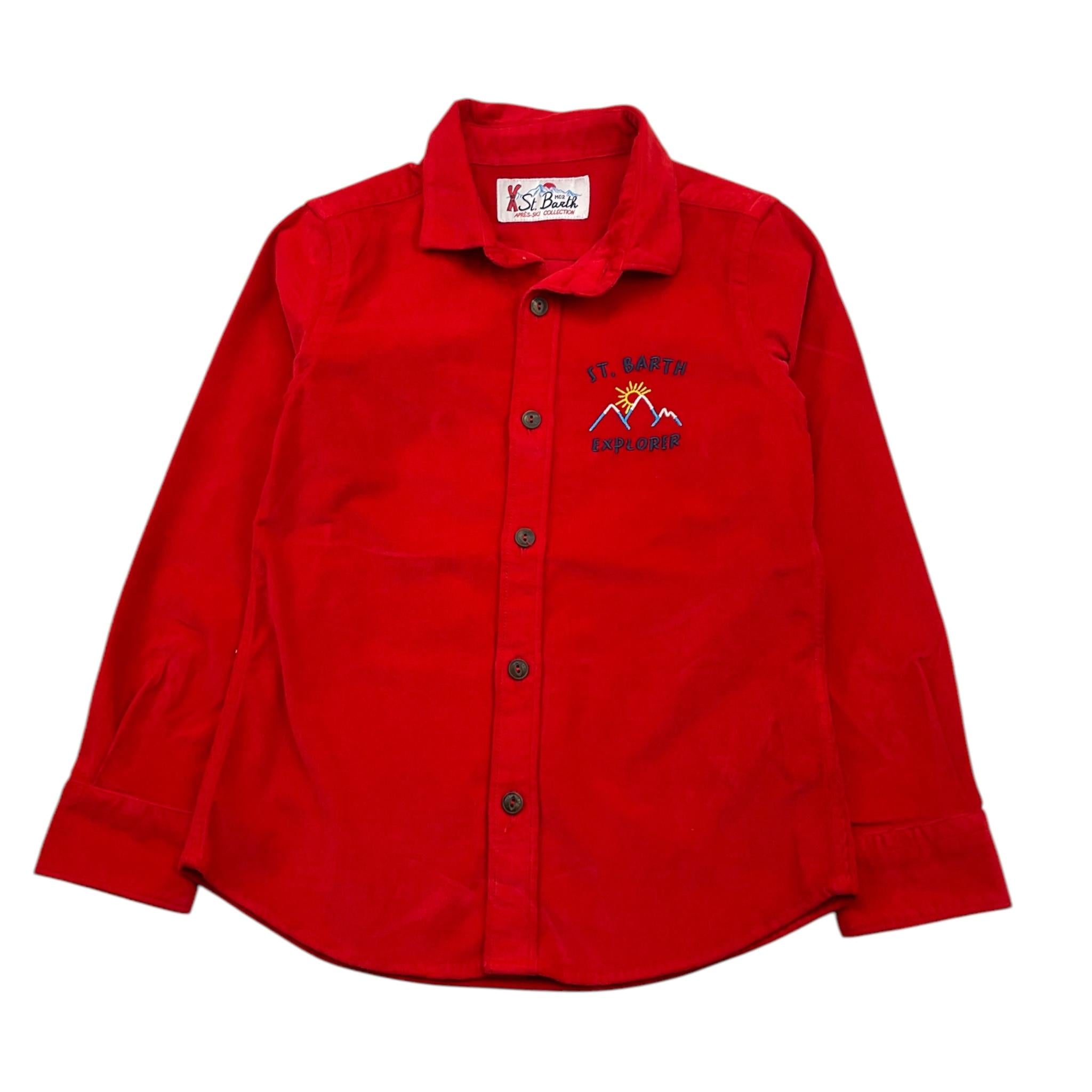 SAINT BARTH camicia tinta unita con stampa Rosso per Bambino SEEF003 ROSSO SAINT BARTH 