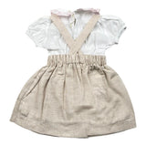 La Stupenderia Completo 2 Pezzi Body-Salopette Bicolore per Neonata TBCT54 BIANCO/BEIGE LA STUPENDERIA 