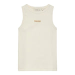 Calvin Klein Canotta Tinta Unita Giromanica con Stampa per Bambina IG0IG02871X PANNA CALVIN KLEIN 