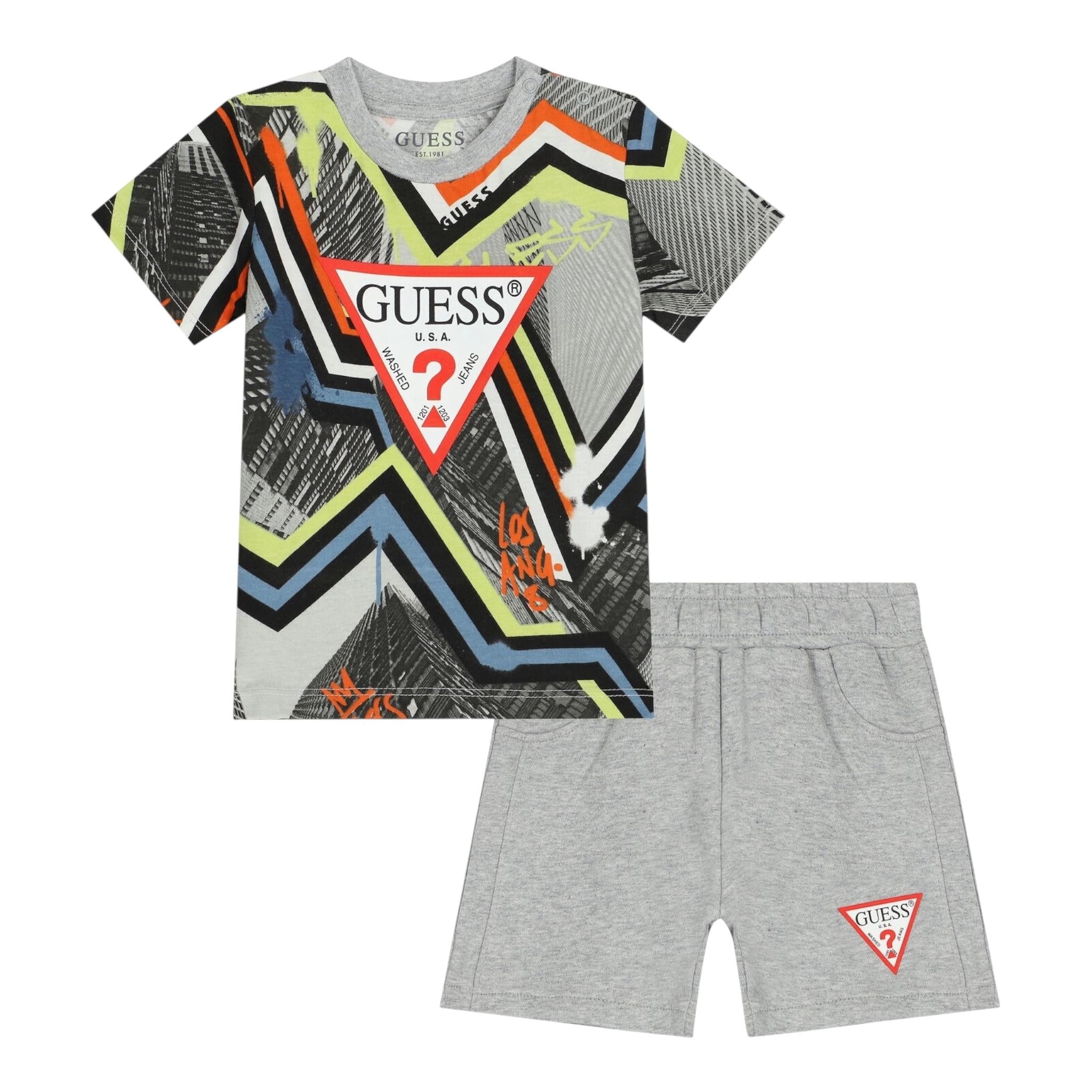 Guess Completo 2 Pezzi T-Shirt-Bermuda per Neonato I3RG00K8HM3 GRIGIO GUESS 