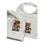 Moschino Set Cappello-Bavetta Tinta Unita per Neonato MUY081 PANNA MOSCHINO 
