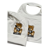 Moschino Set Cappello-Bavetta Tinta Unita per Neonato MUY081 PANNA MOSCHINO 