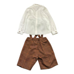 BARCELLINO completo 2pz tinta unita camicia-salopette Bianco per Neonato 105508 BIANCO BARCELLINO 