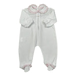 La Stupenderia Tutina Tinta Unita con Colletto per Neonata TBTT54 BIANCO LA STUPENDERIA 