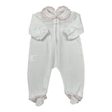 La Stupenderia Tutina Tinta Unita con Colletto per Neonata TBTT54 BIANCO LA STUPENDERIA 