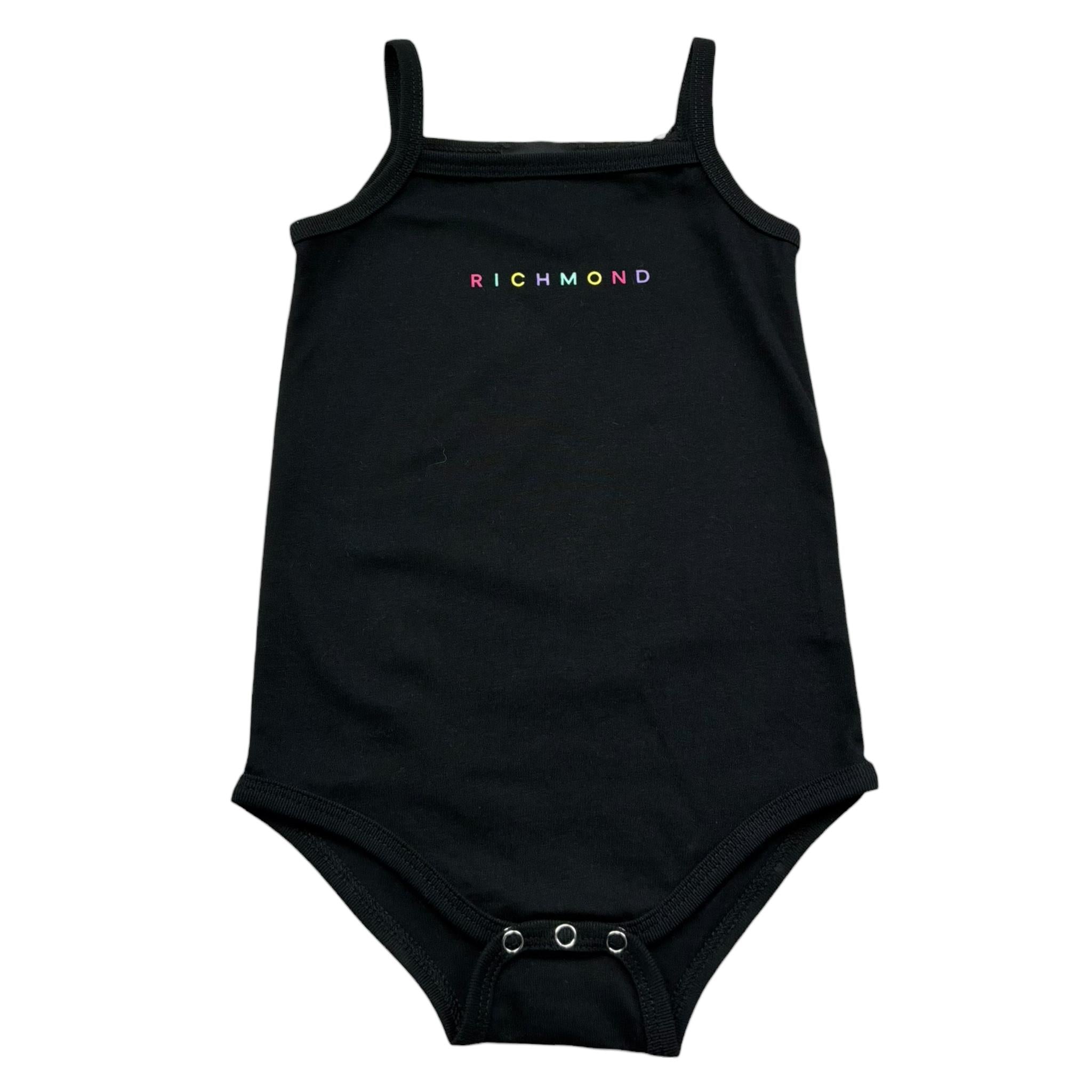 John Richmond Body Bretelline Tinta Unita con Logo per Neonata RIP26084BD NERO JOHN RICHMOND 
