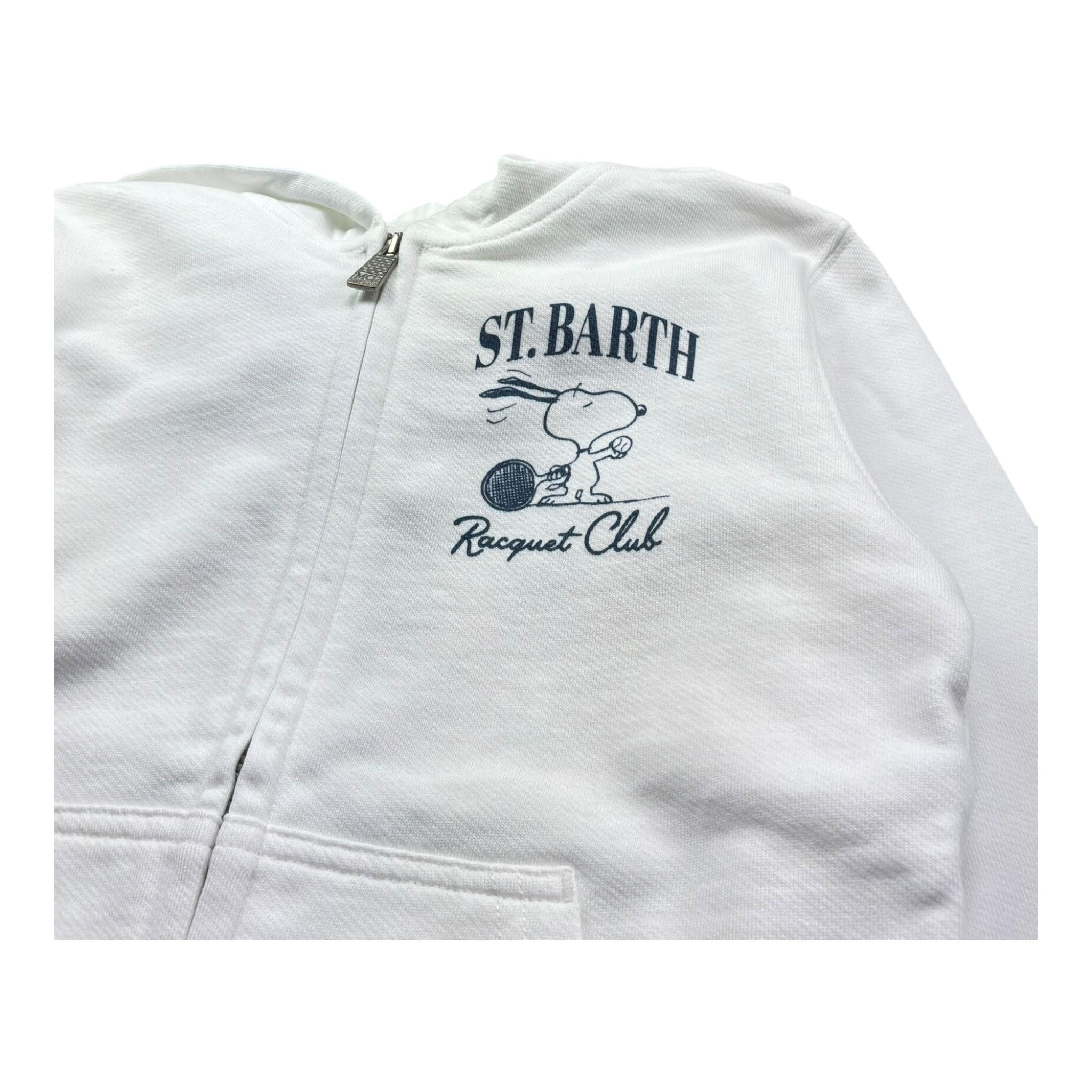 Saint Barth Felpa Tinta Unita con Zip E Cappuccio per Bambino 01053L BIANCO SAINT BARTH 