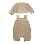 Colibri Completo 2 Pezzi Coprispalle-Salopette Tinta Unita per Neonata CORDA BEIGE COLIBRI 