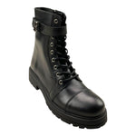 BALMAIN stivale basso tinta unita con lacci e logo Nero per Bambina BV0A56 NERO BALMAIN 