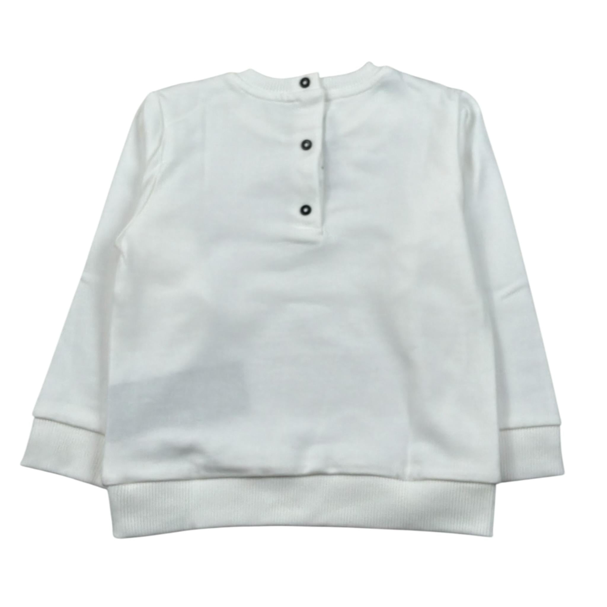 Balmain Felpa Chiusa Girocollo tinta unita con Logo Bianco per Neonato V4560NX BIANCO BALMAIN 