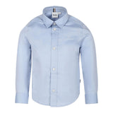 Boss Camicia Manica Lunga Tinta Unita con Logo per Bambino J52009 AZZURRO BOSS 