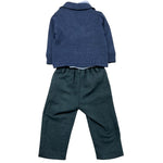 BARCELLINO completo 4 pezzi camicia-cardigan-papillon-pantalone  Blu per Neonato 115306 BLU BARCELLINO 