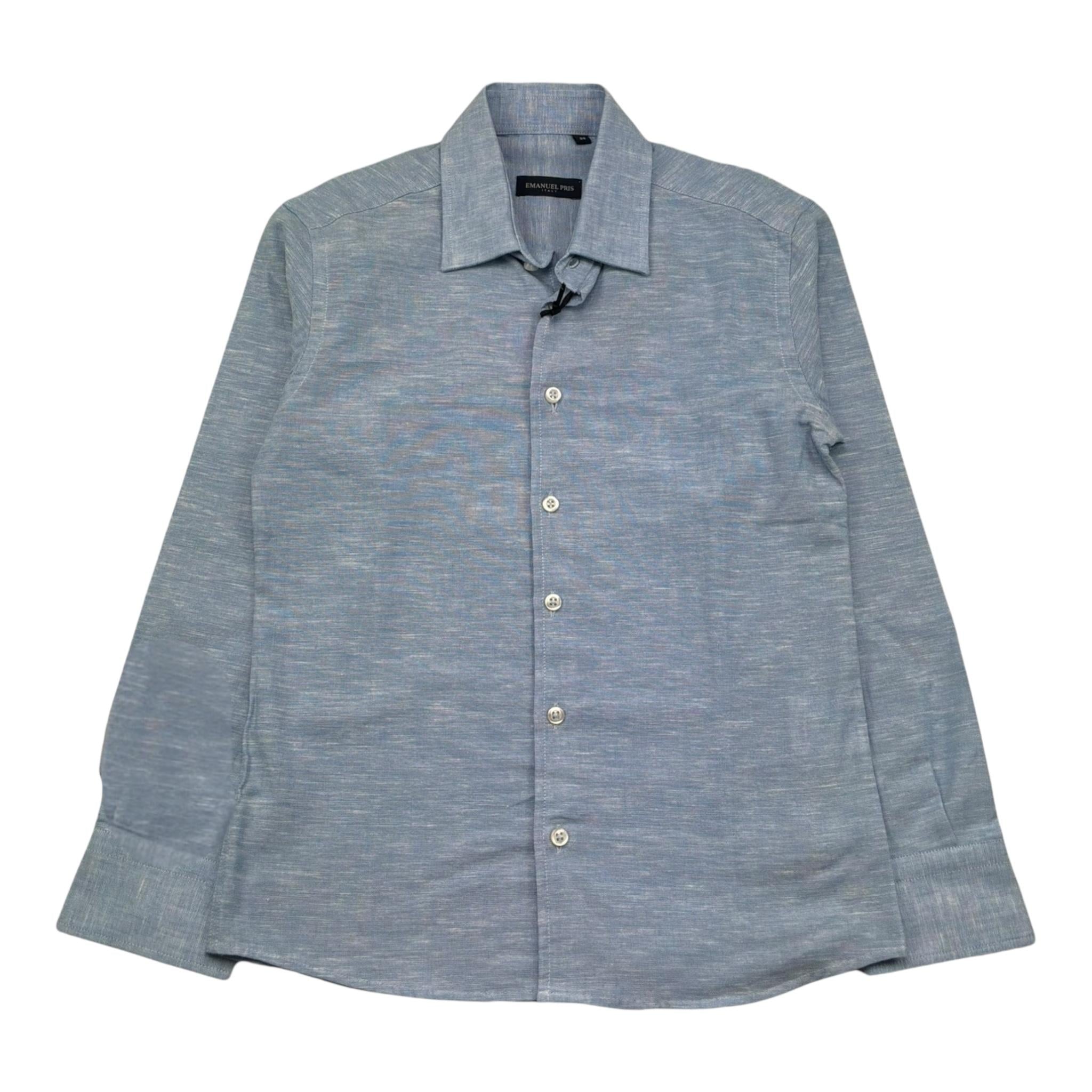 Emanuel Pris Camicia Manica Lunga Tinta Unita per Bambino ECM4169R AZZURRO EMANUEL PRIS 