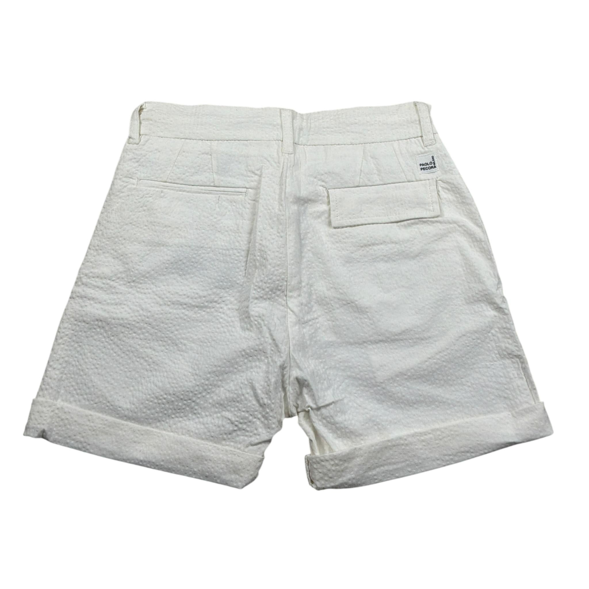 Paolo Pecora Bermuda tinta unita con Tasche Bianco per Bambino PP1758 BIANCO PAOLO PECORA 