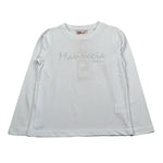 Mariuccia Shirt Girocollo tinta unita con Stampa Brillantinata Bianco per Bambina MBFW23T209 BIANCO MARIUCCIA 