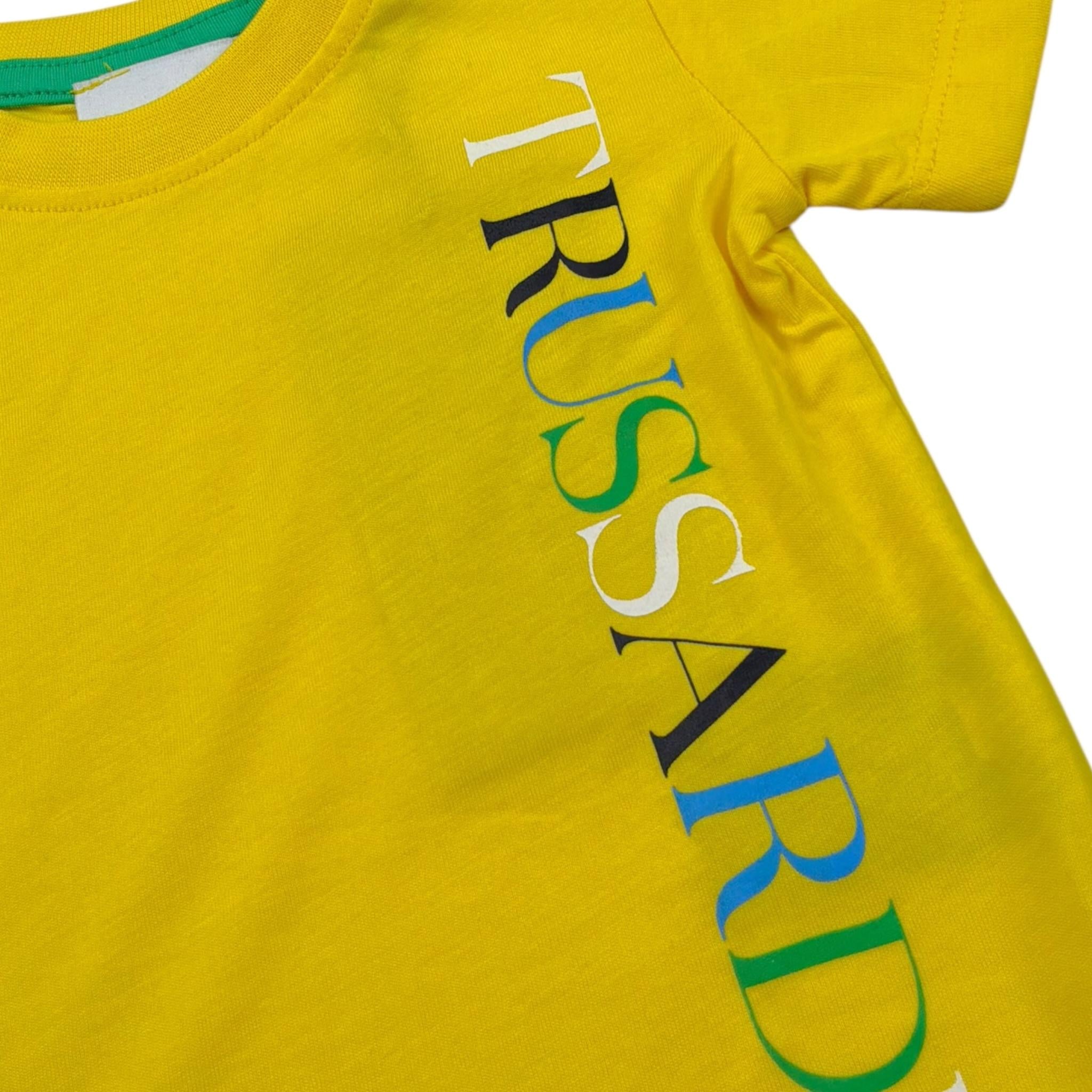 Trussardi T-Shirt Girocollo Tinta Unita con Logo per Neonato TIP24069TSX GIALLO TRUSSARDI 