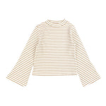 NAME IT maglia tinta unita mezzo collo con fantasia a righe Bianco/cammello per Bambina 13231786 BIANCO/CAMMELLO NAME IT 