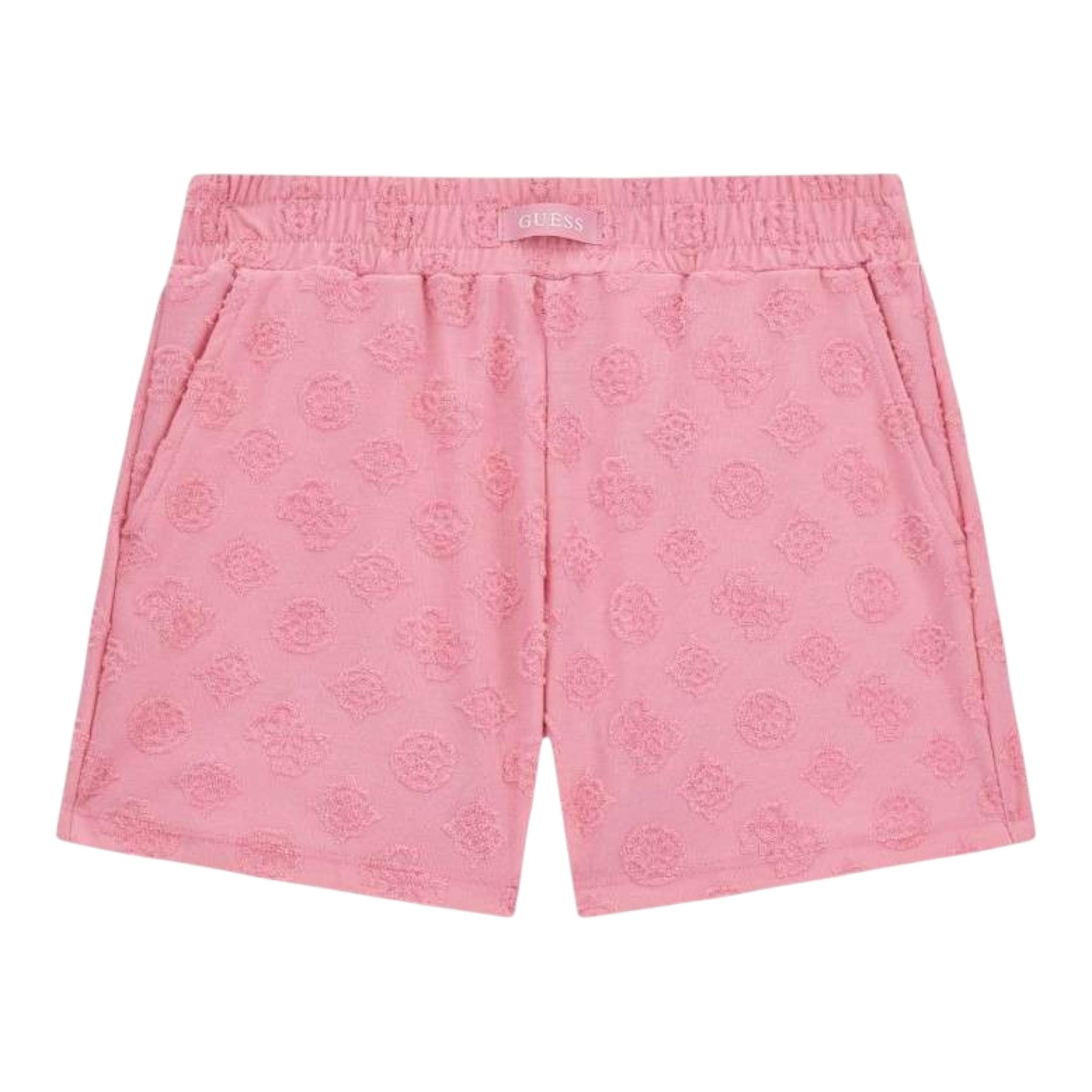 Guess Short Tinta Unita con Stampa In Rilievo per Bambina J5GD44KCT02 ROSA GUESS 