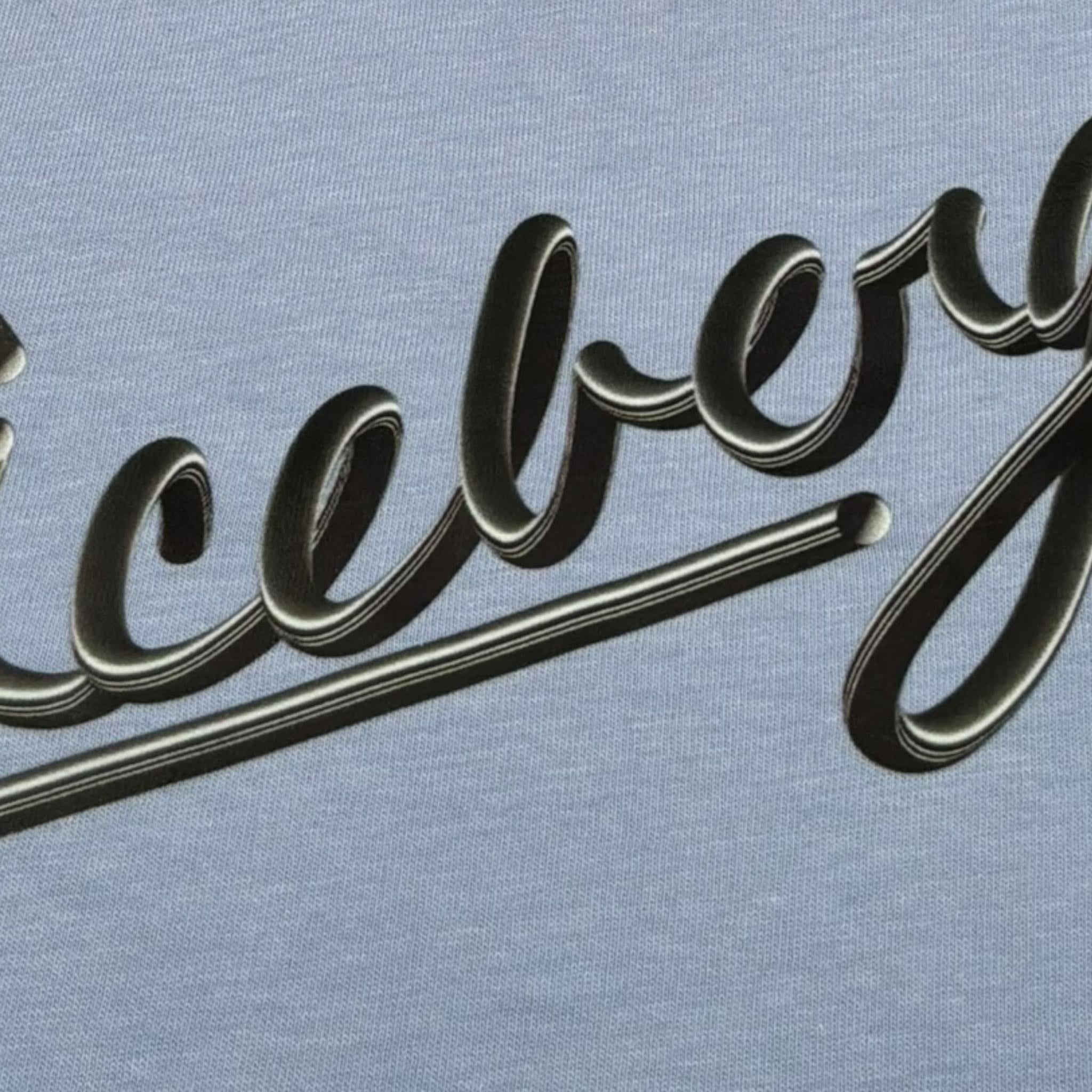 Iceberg T-Shirt Girocollo Tinta Unita con Logo per Bambino TSICE5101BXJ AZZURRO ICEBERG 