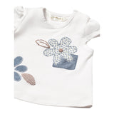 Mayoral T-Shirt Girocollo Tinta Unita con Stampa Fiori per Neonata 107059 BIANCO MAYORAL 
