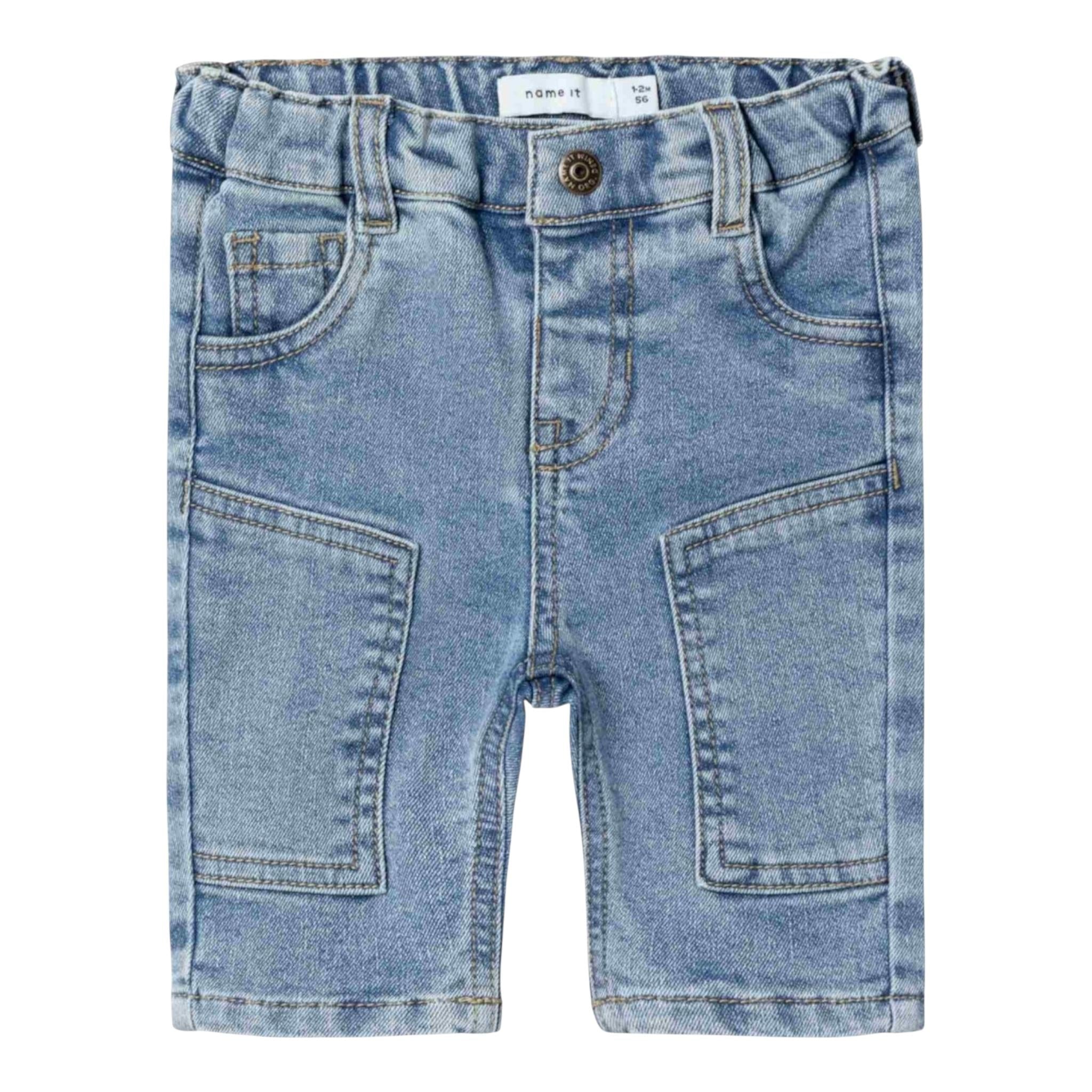 NAME.IT jeans tinta unita con elastico in vita Azzurro per Neonato 13230844 AZZURRO NAME.IT 