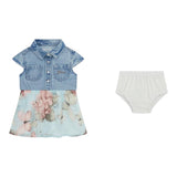 Guess Abito Mezza Manica Stampa Fantasia-Coulotte per Neonata A5RK18D4EU0 BLU GUESS 
