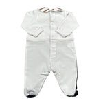 Marlu' Tutina Tinta Unita con Fantasia A Righe per Neonato ES5514 BIANCO MARLU' 