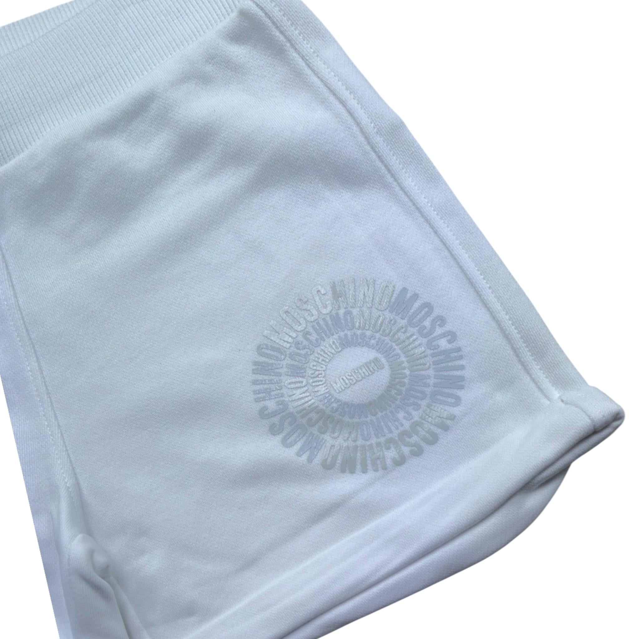 Moschino Short Tinta Unita con Stampa per Bambina HDQ026 BIANCO MOSCHINO 